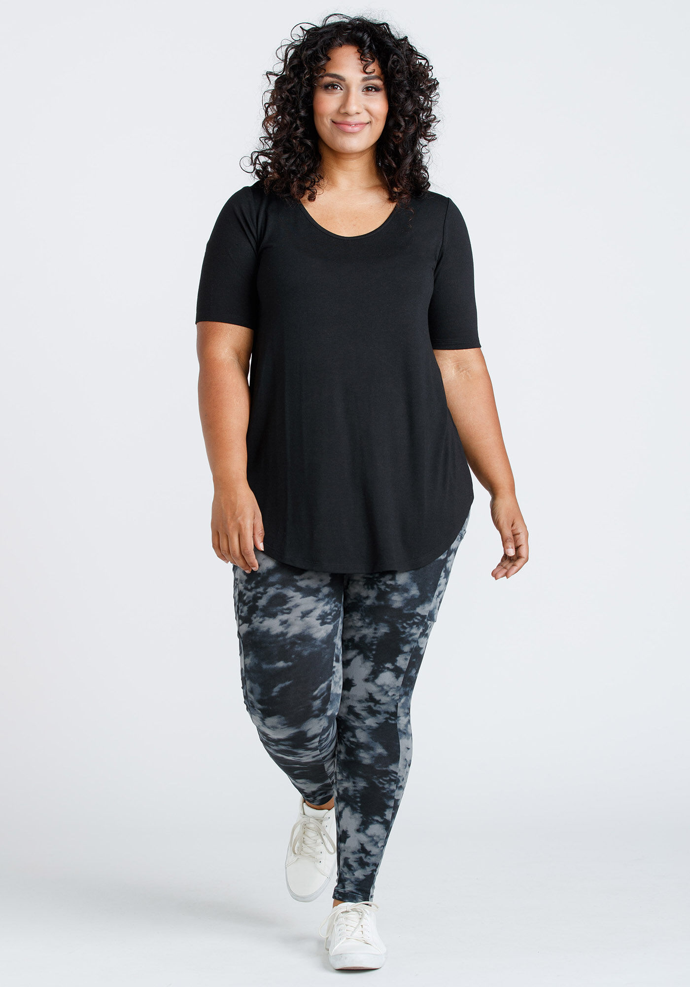 Black tunics for leggings best sale