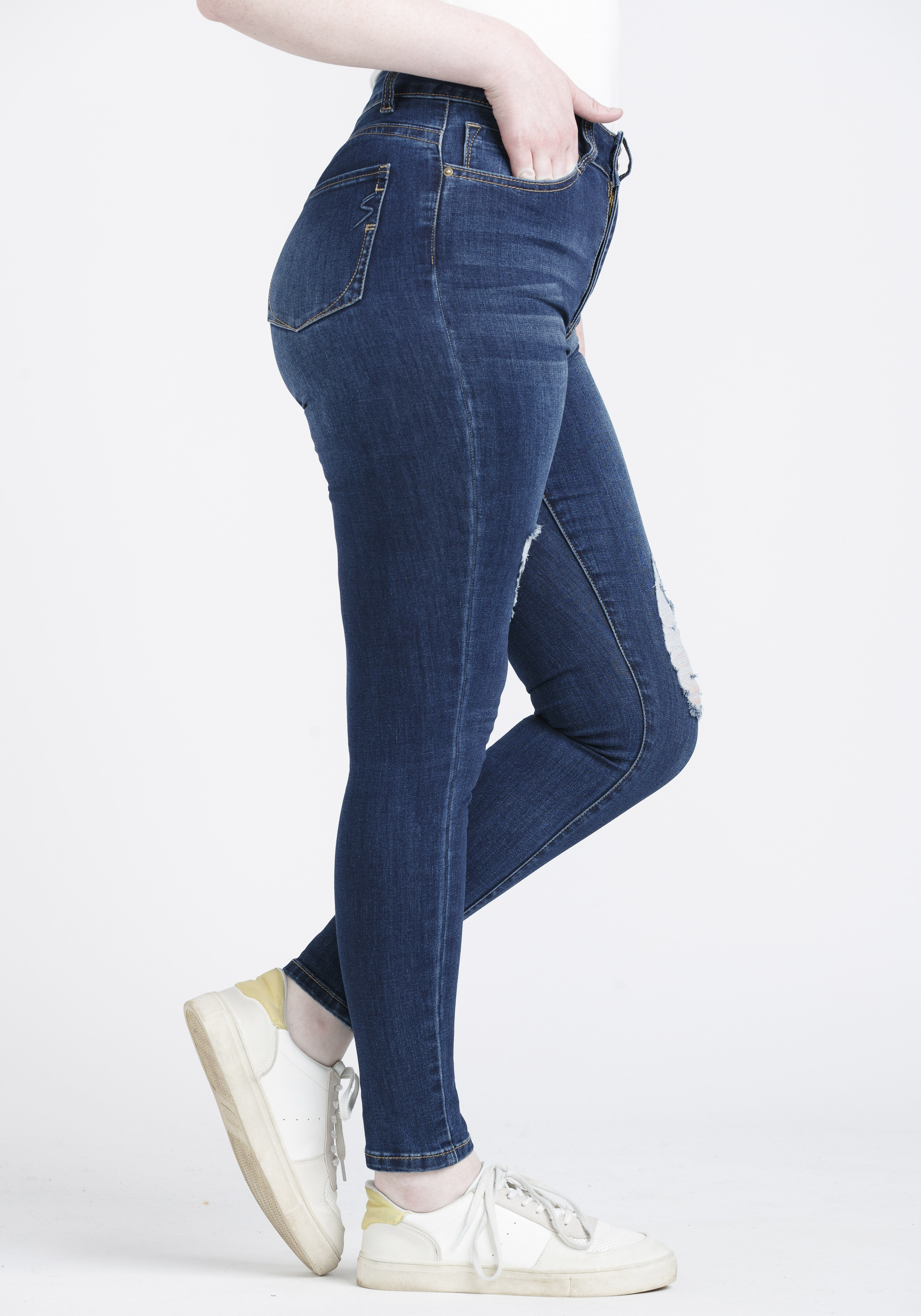 High waisted dark sales blue skinny jeans