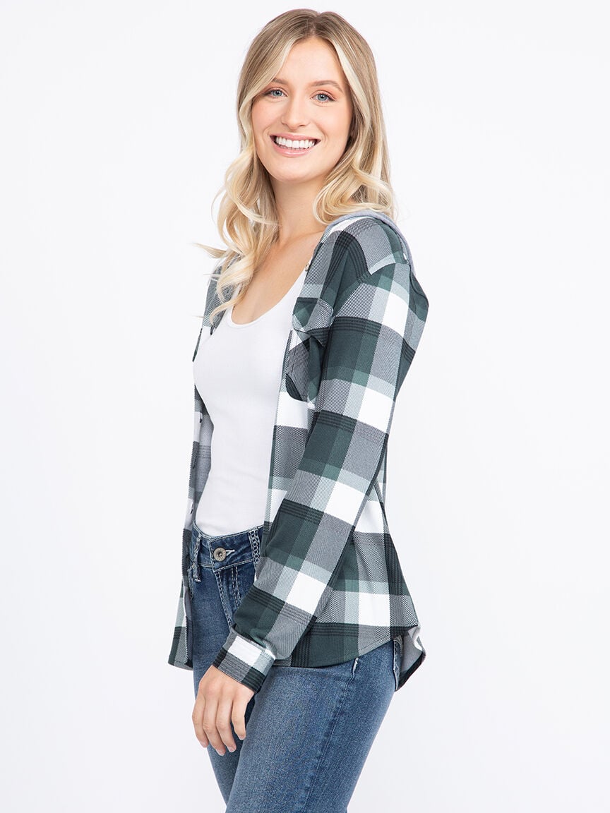 Plaid hoodie clearance women's