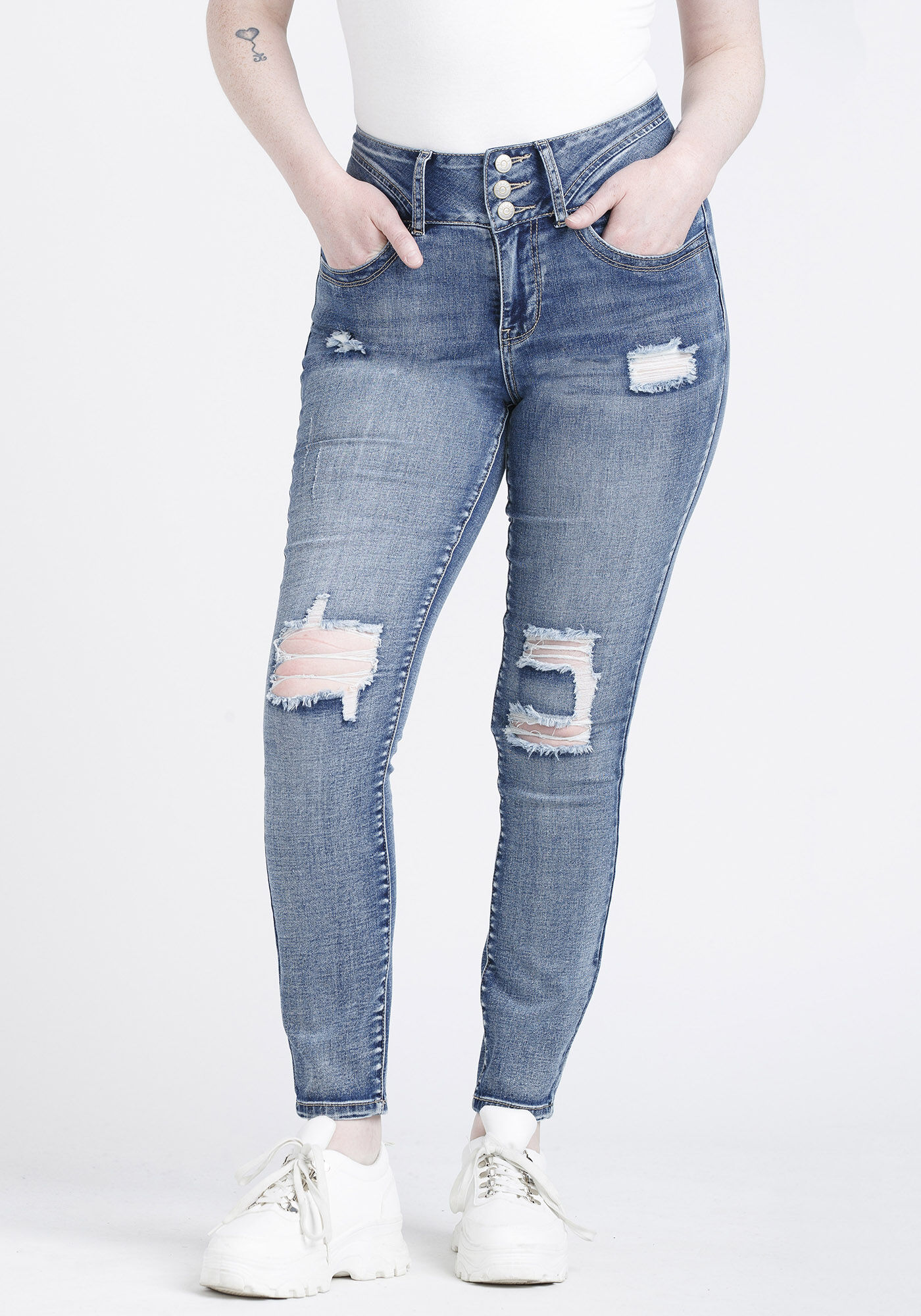 3 hot sale button jeans