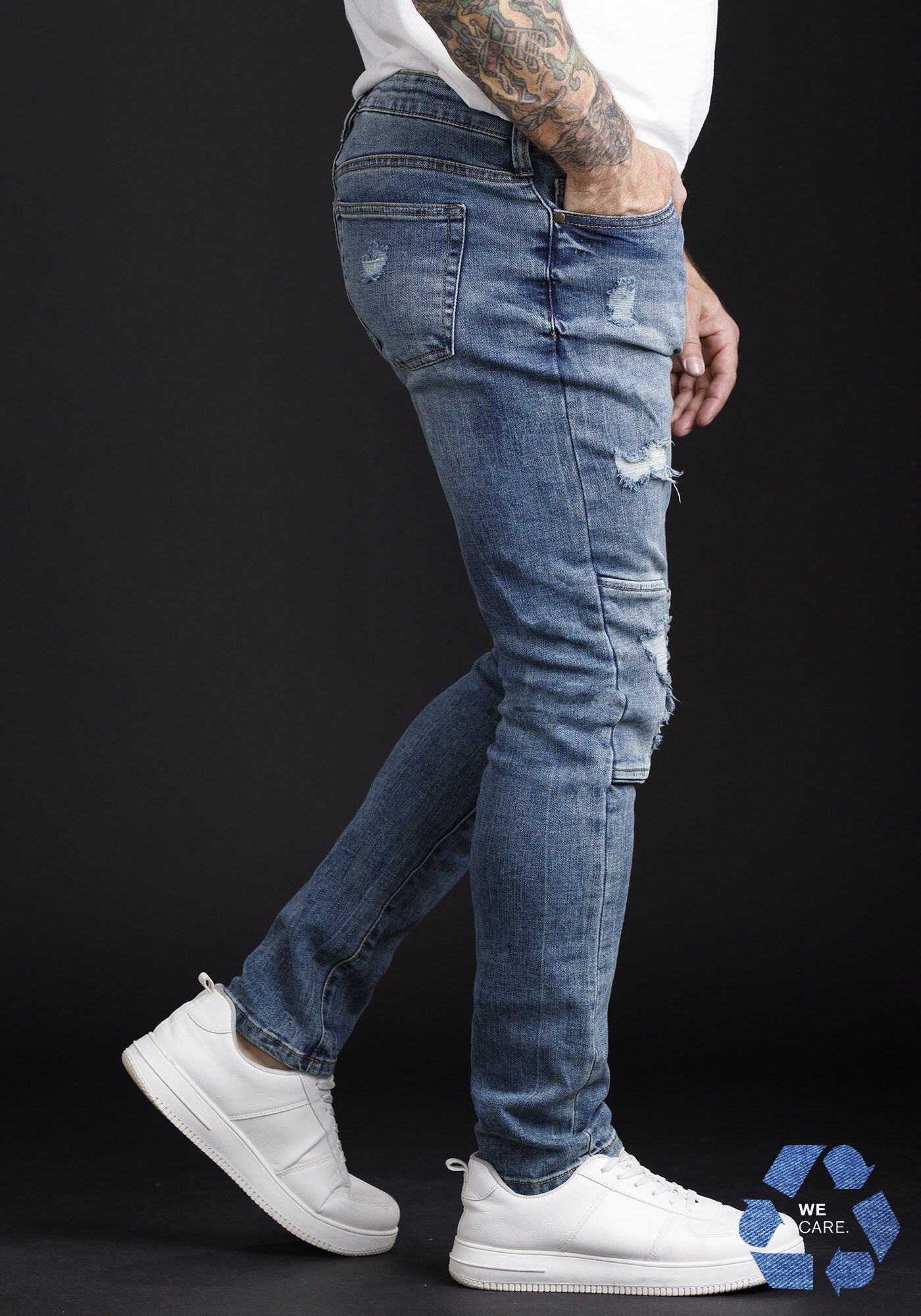 Mens best sale moto jeans