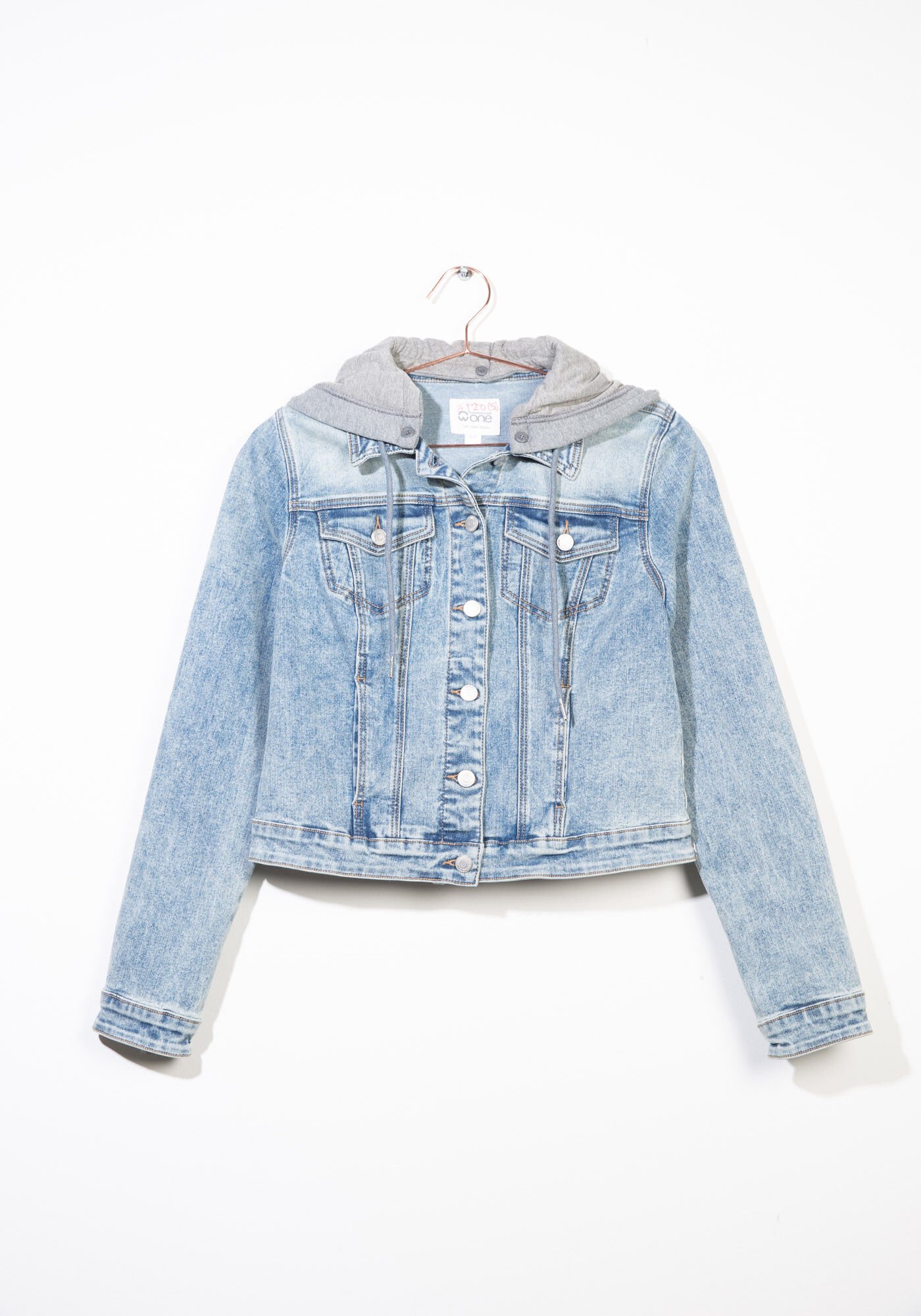 Women s Knit Hooded Denim Jacket Warehouse One