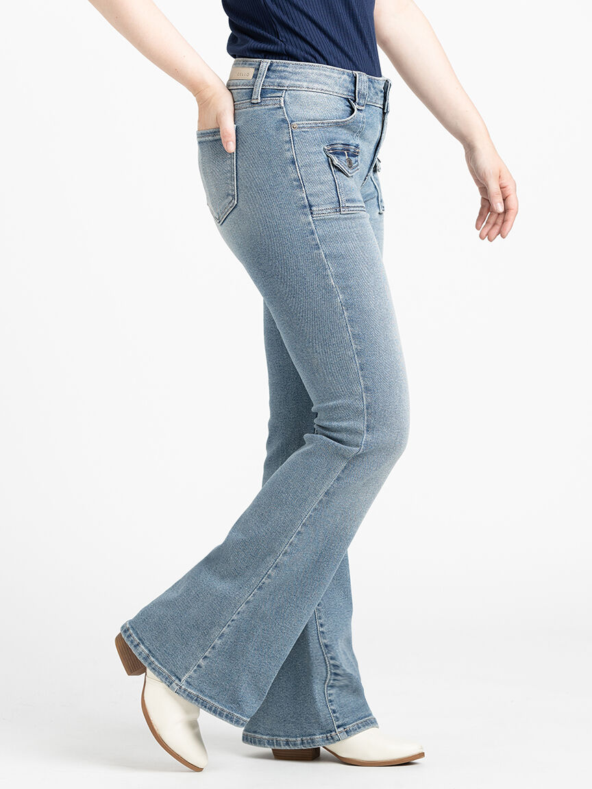 Women's low rise store flare leg jeans