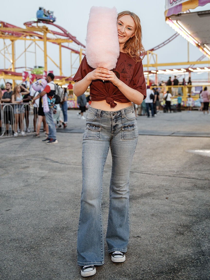 Flare jeans hot sale with holes