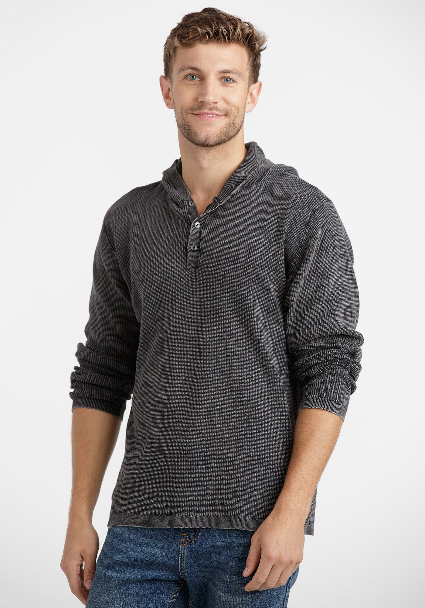 Hooded deals waffle henley