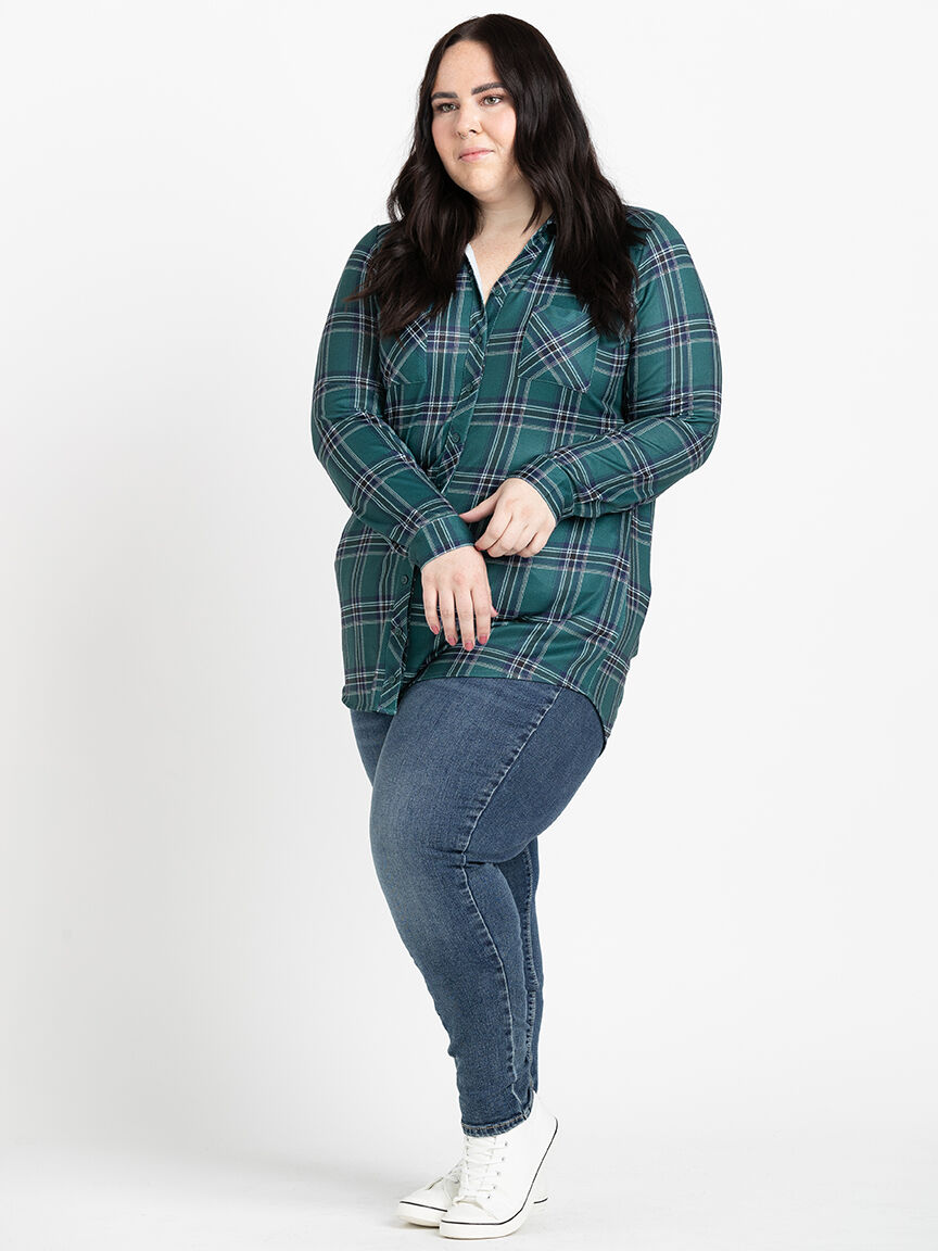 Green plaid clearance skinny jeans