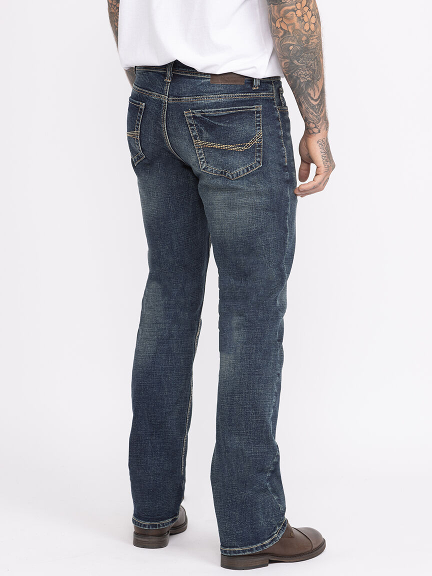 Mens dark wash 2025 bootcut jeans