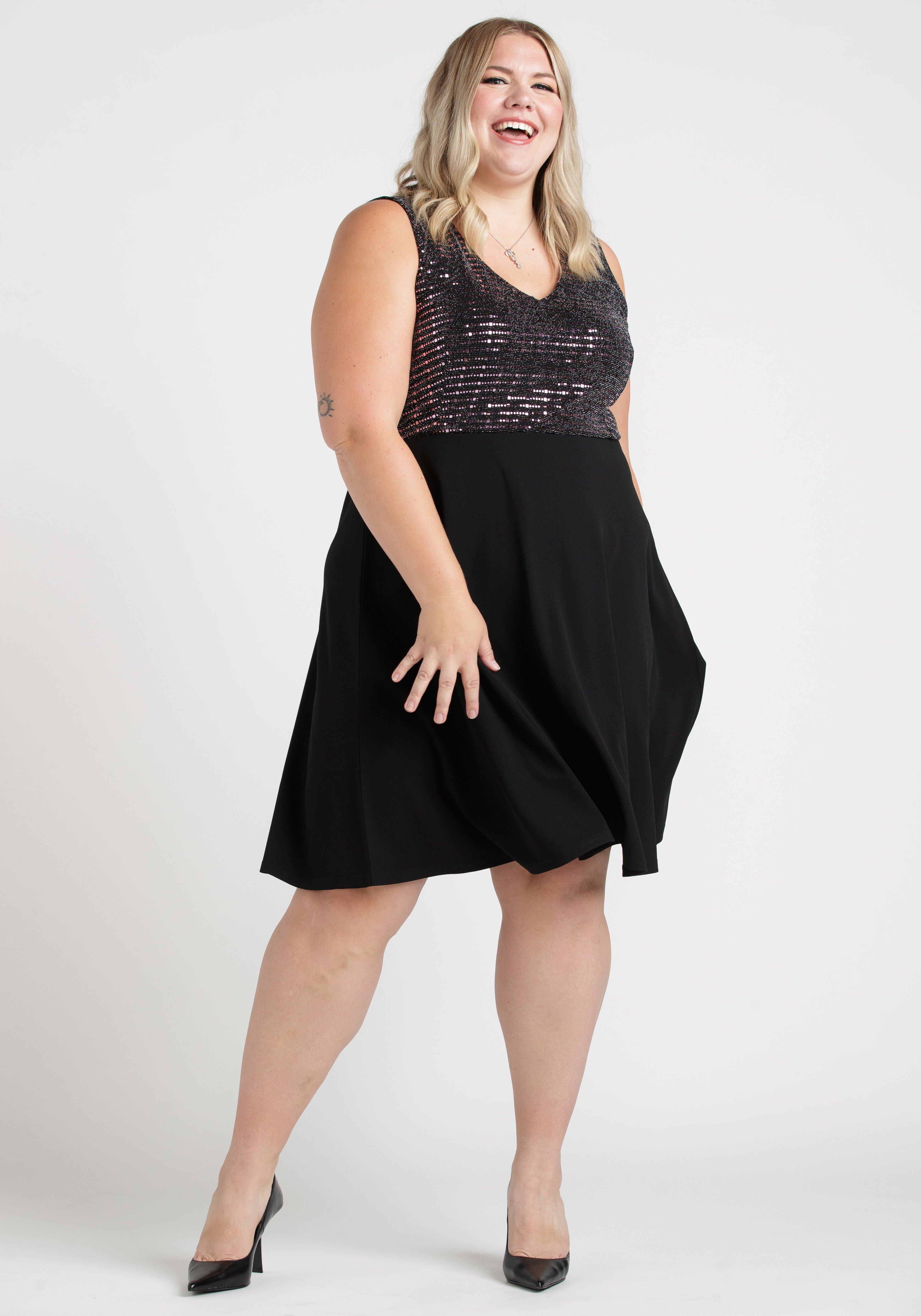 Plus size sale sequin top dress