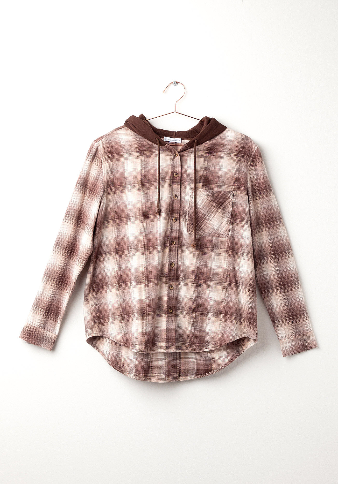 Pink sales plaid hoodie