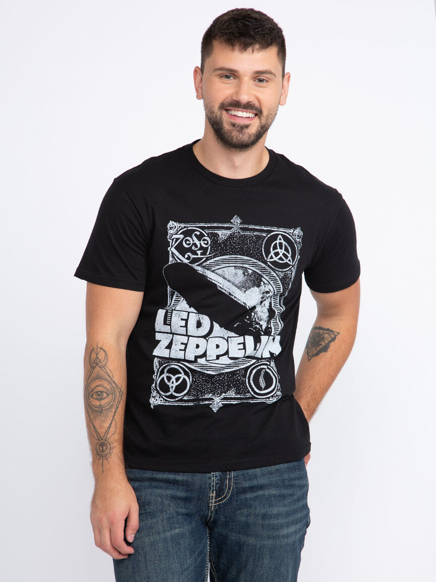 Men s led zeppelin tee Warehouse One Black XL