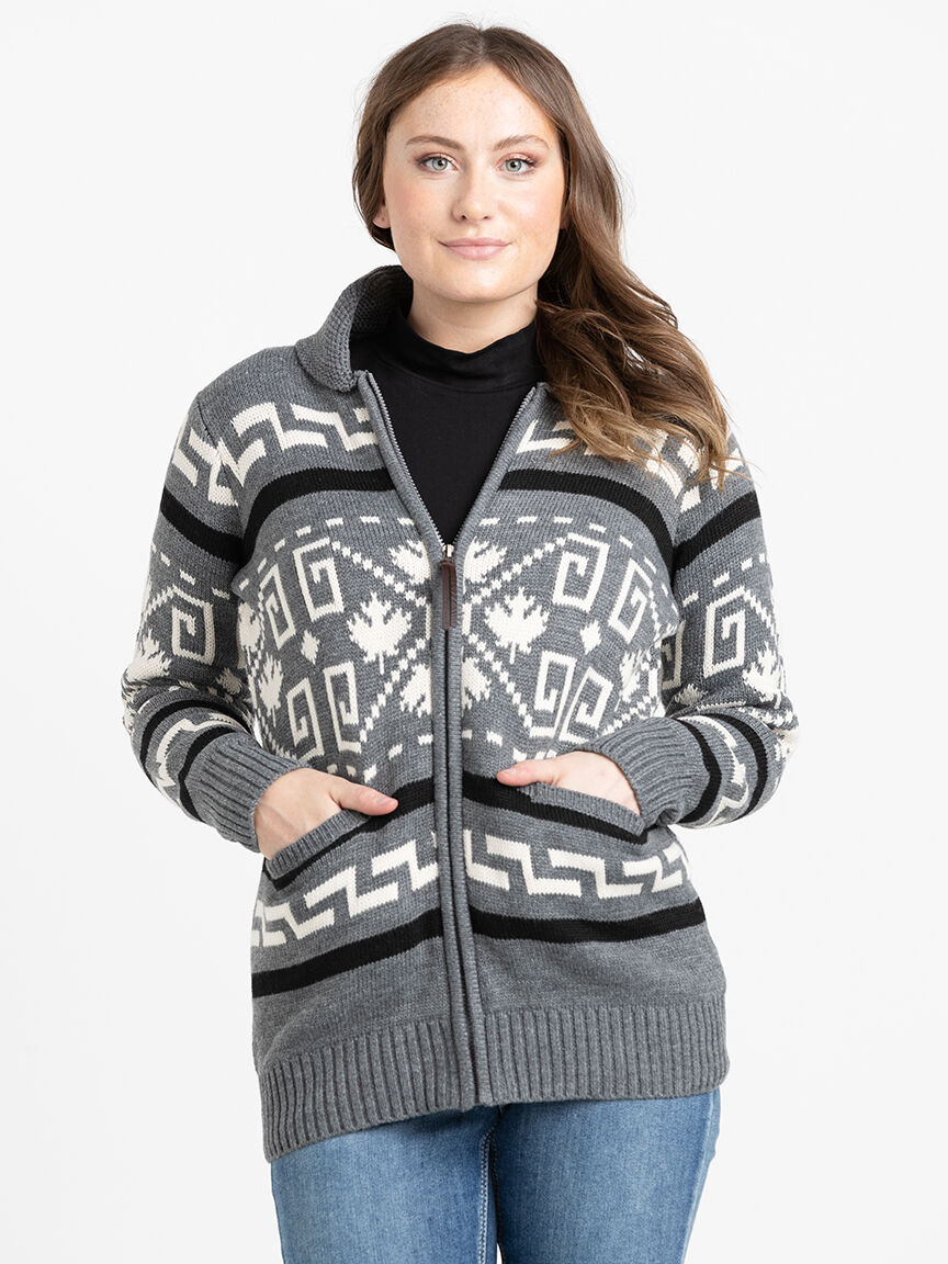 Zip front cardigan on sale women's