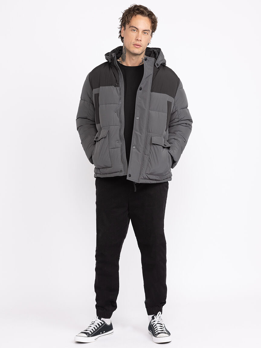 Men s Two Tone Puffer Jacket Warehouse One