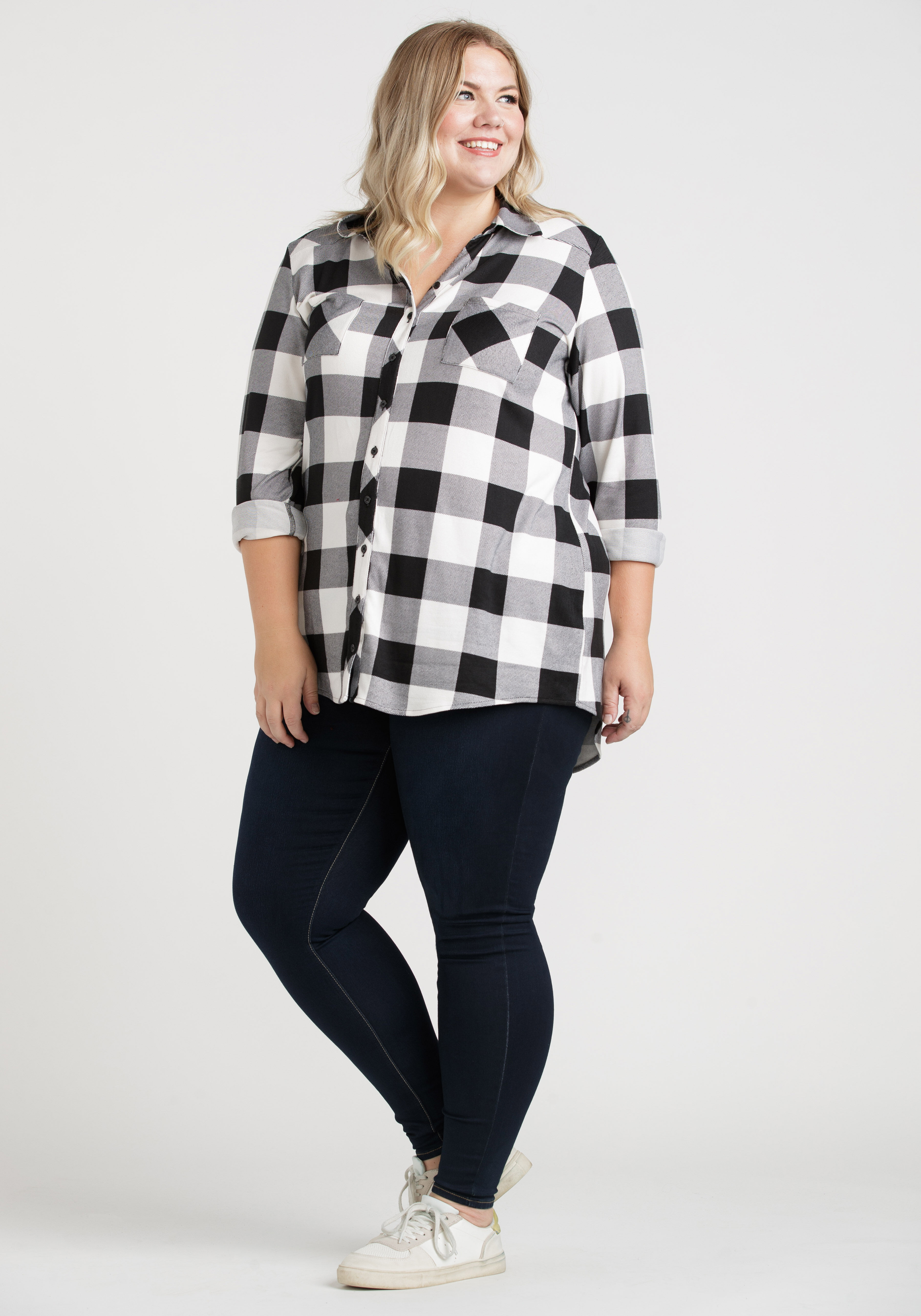 Plaid long shirts outlet for leggings