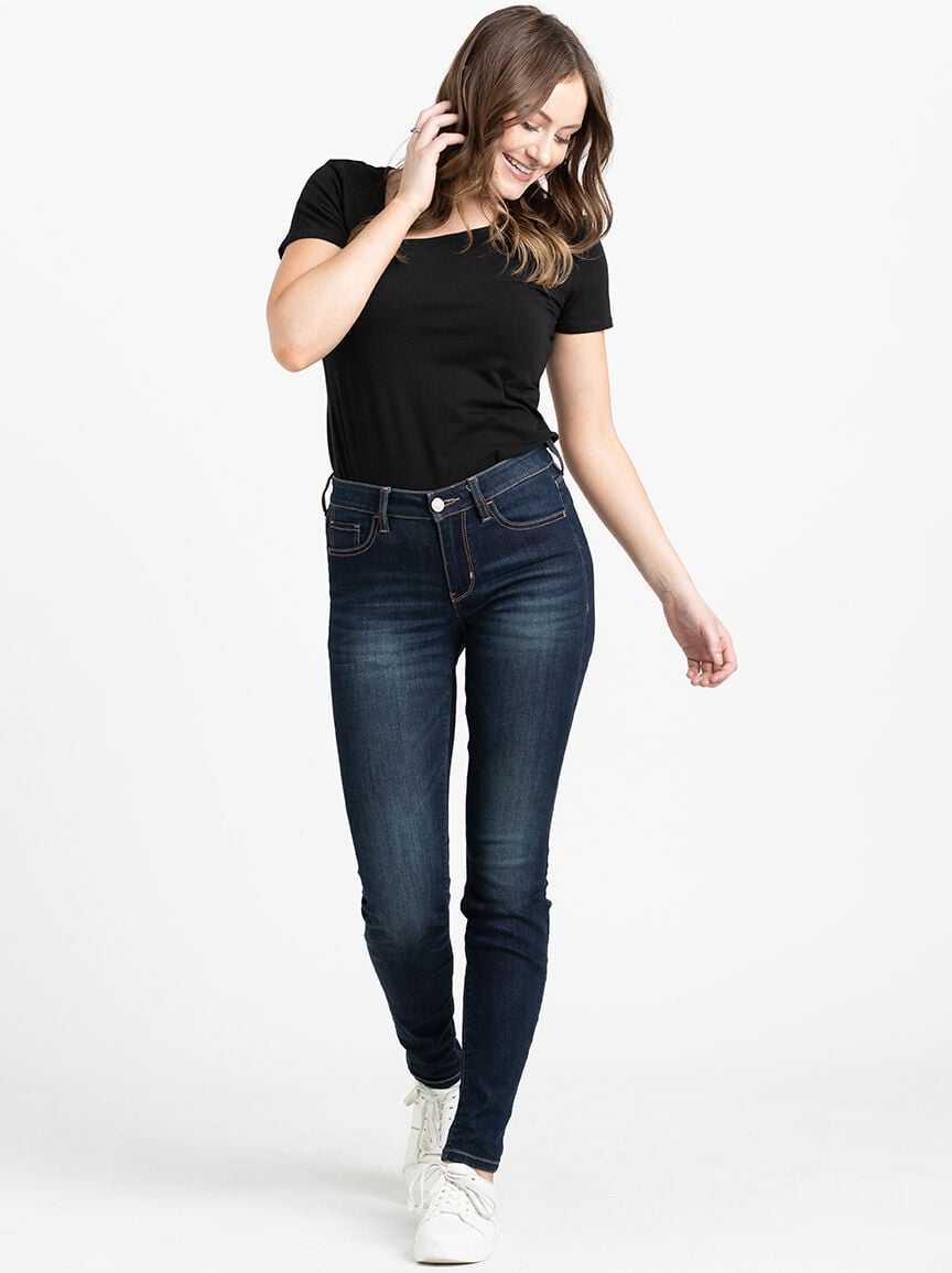 Long skinny hot sale jeans womens