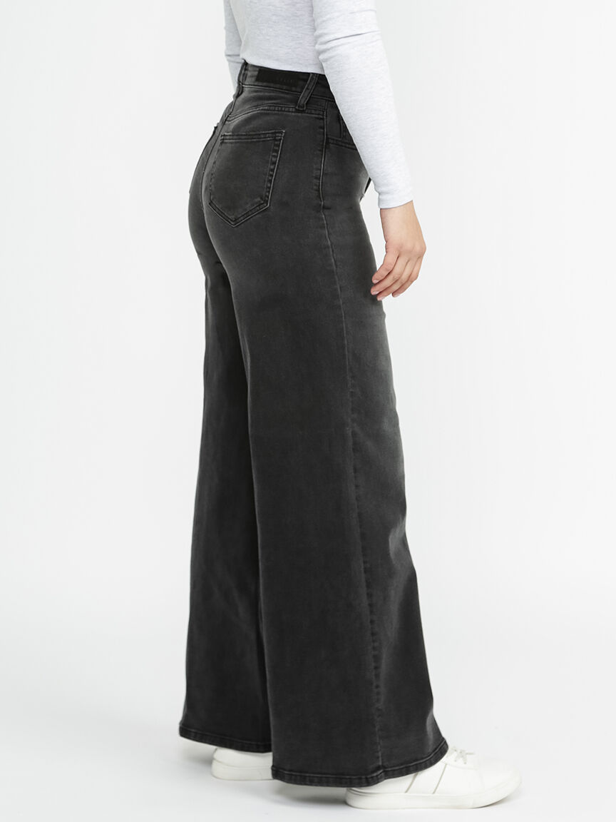 Women s Black High Rise Wide Leg Jeans Warehouse One