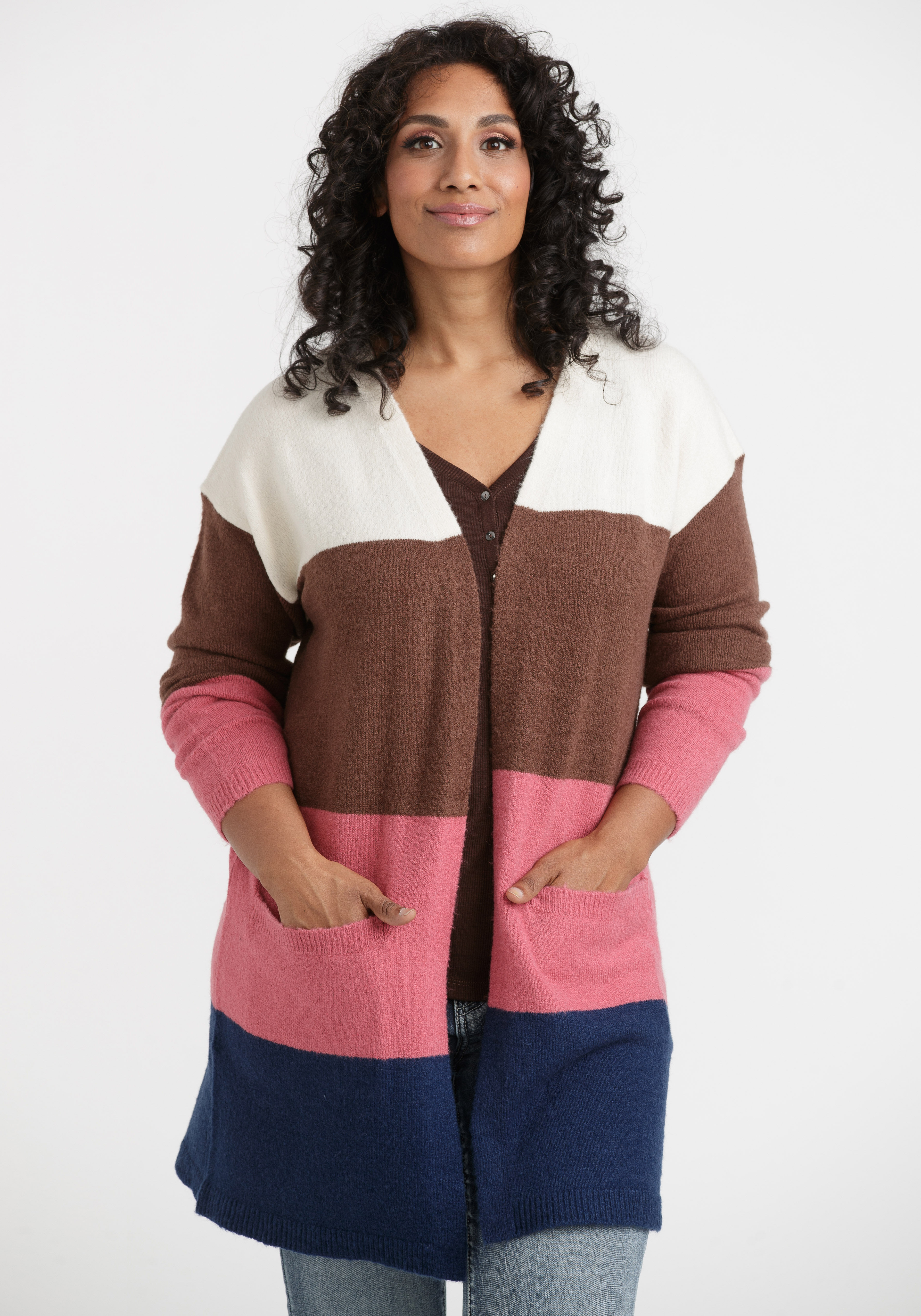 Women's Colour Block Cardigan