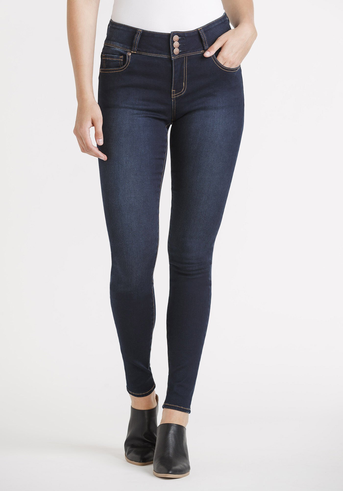 Button store skinny jeans