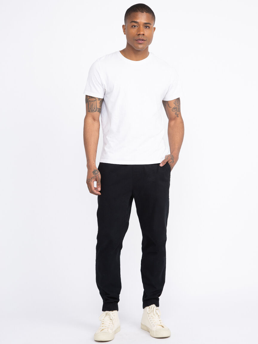 No boundaries men's open bottom twill joggers hot sale