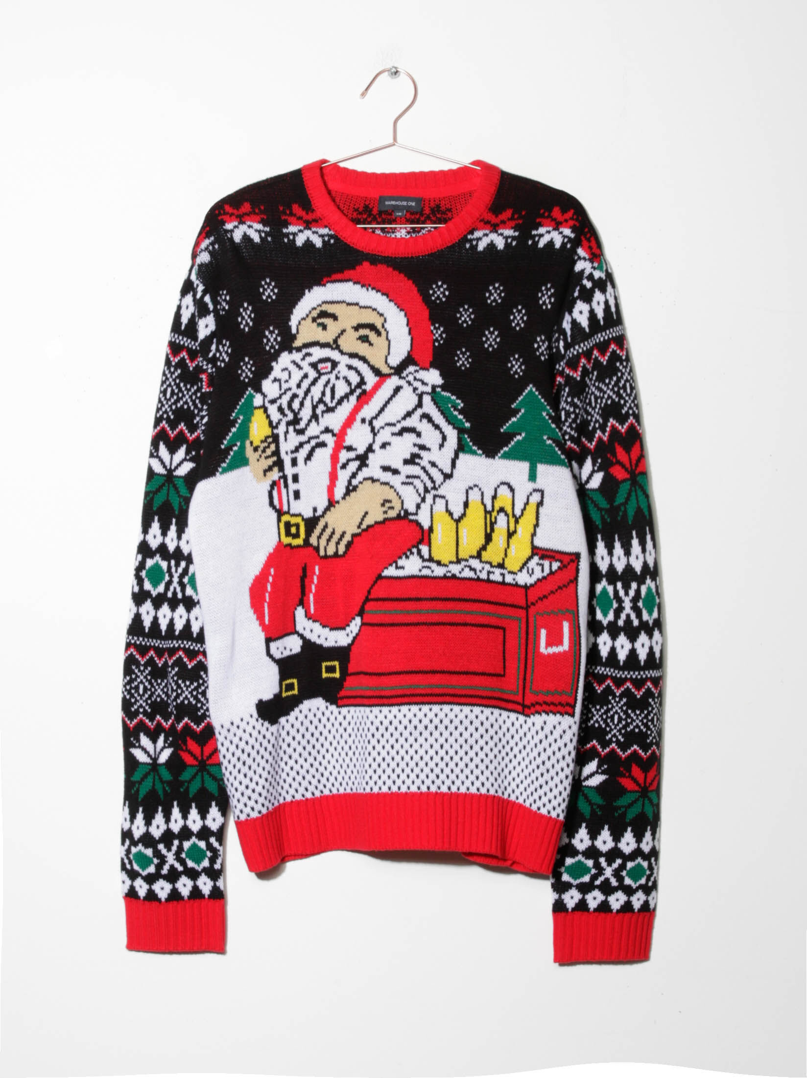 Santa with clearance beer sweater