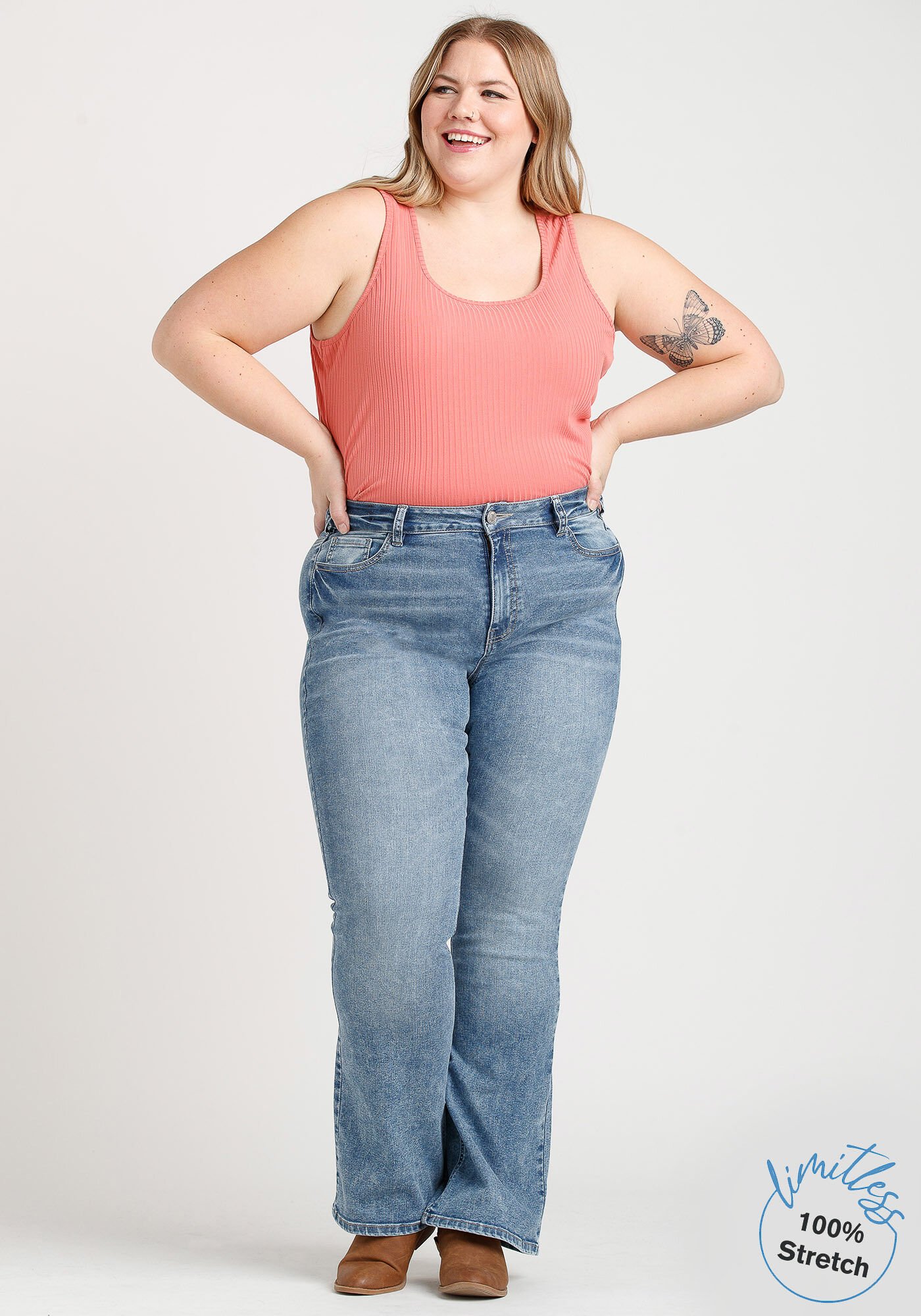 Plus size clearance women's flare jeans