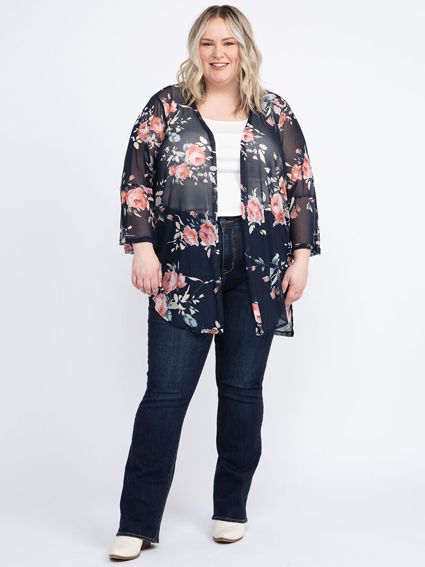 Floral mesh cardigan hotsell