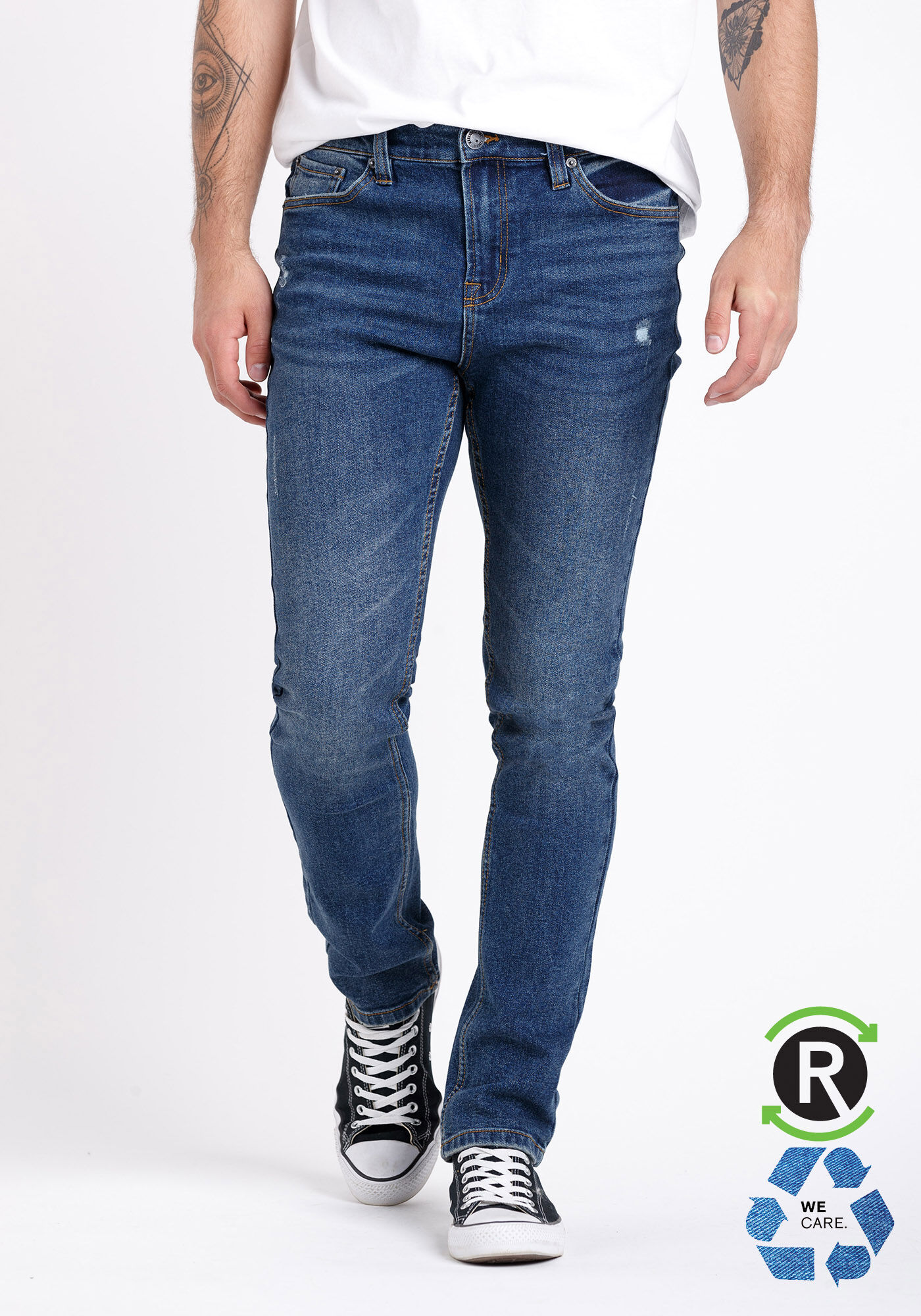 Skinny hot sale relaxed jeans