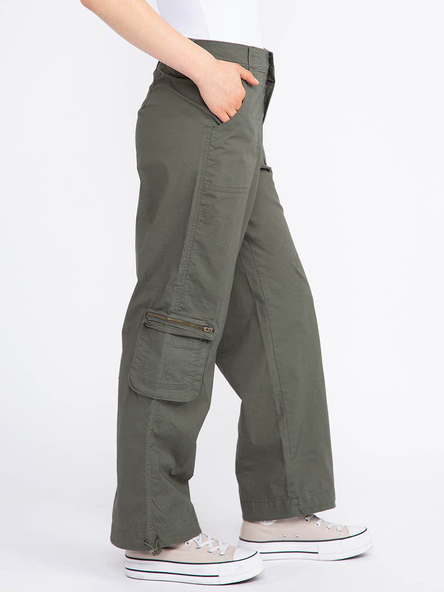 Women's 2 Button Poplin Loaded Cargo Pants