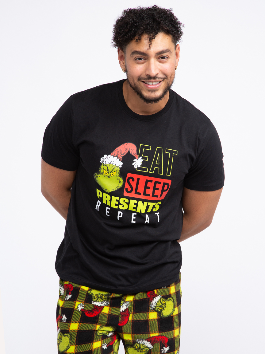 Men's Grinch - Eat Sleep Presents Repeat Tee