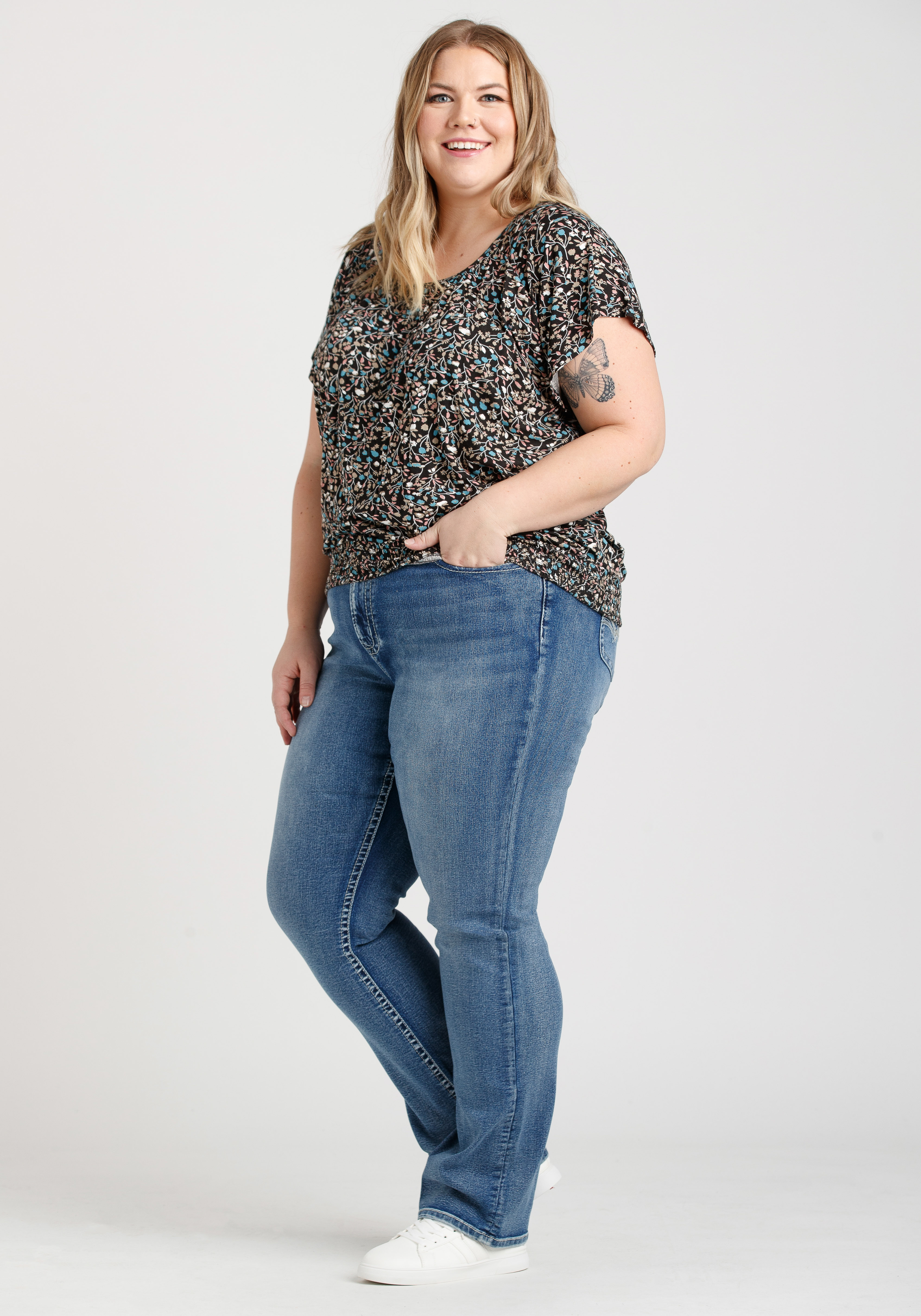 Women's Floral Peasant Top