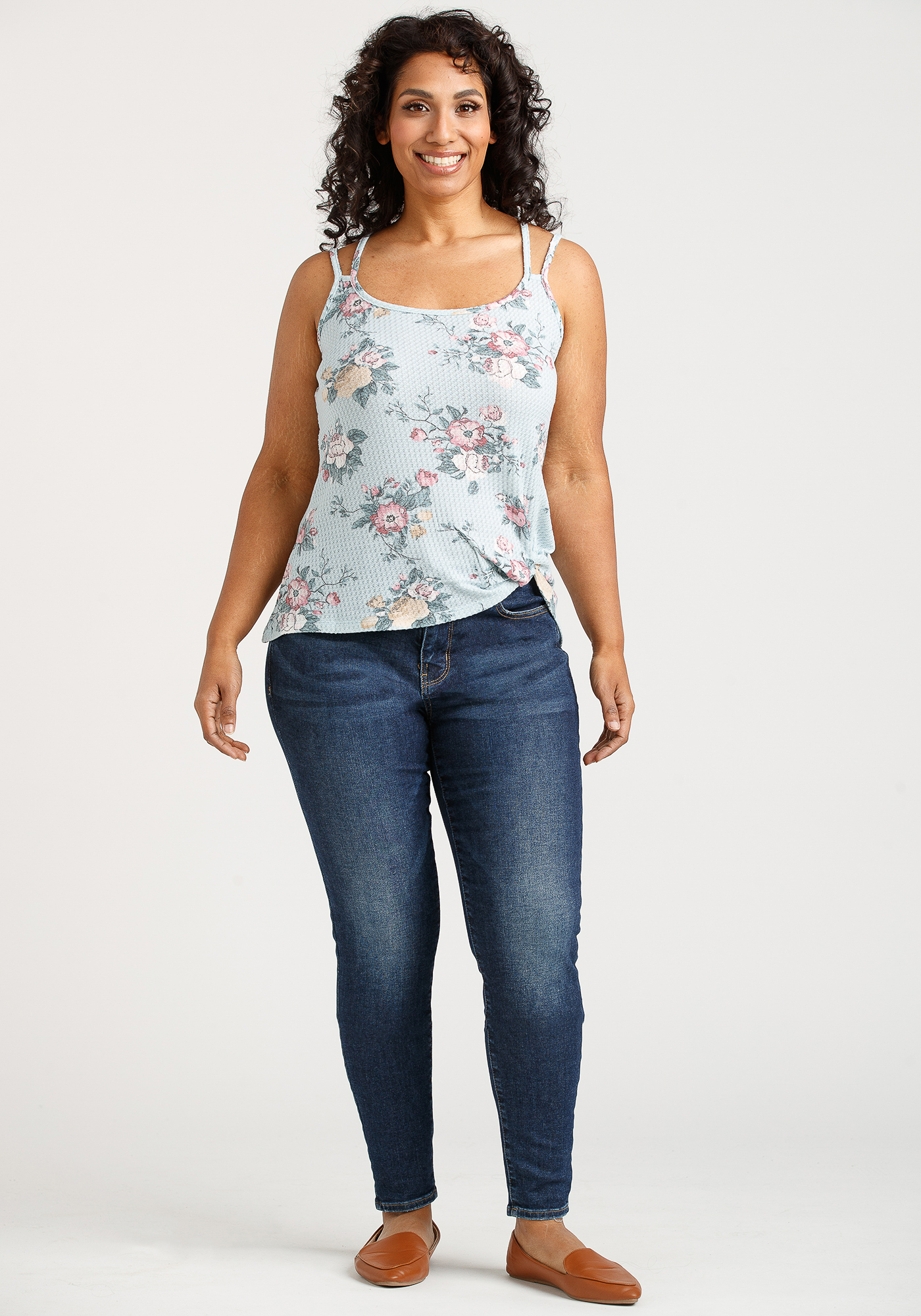 Women's Floral Twist Hem Tank