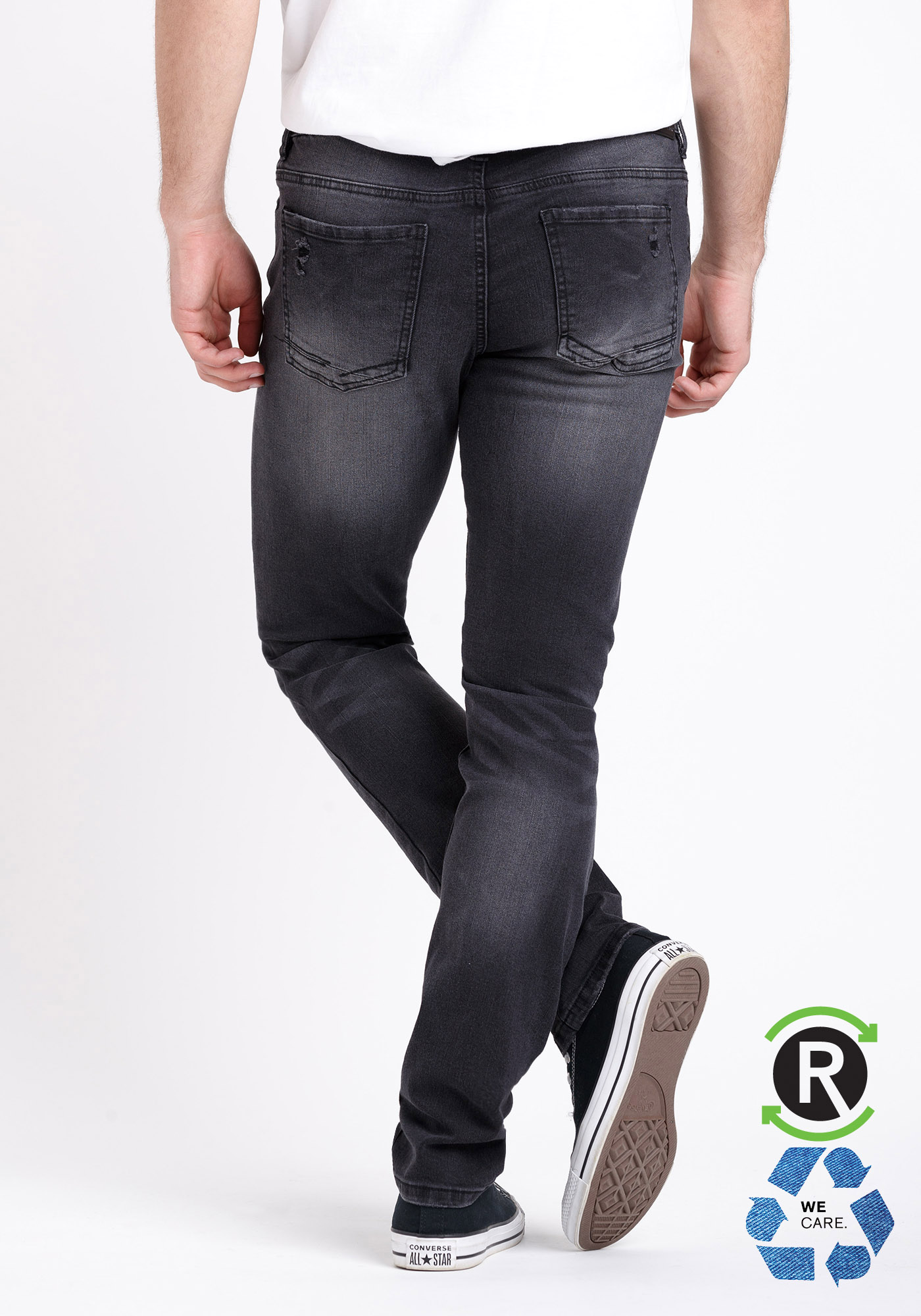 Men's Destroyed Washed Skinny Jeans