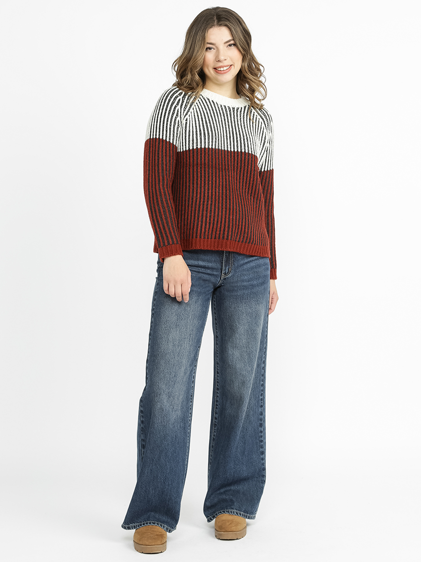 Women's Plated Colour Block Sweater