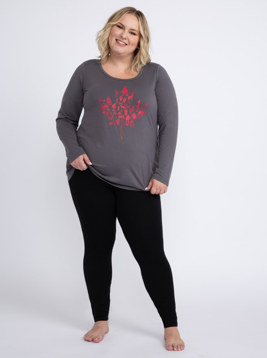 Women's Canadiana Leaf Long Sleeve Tee