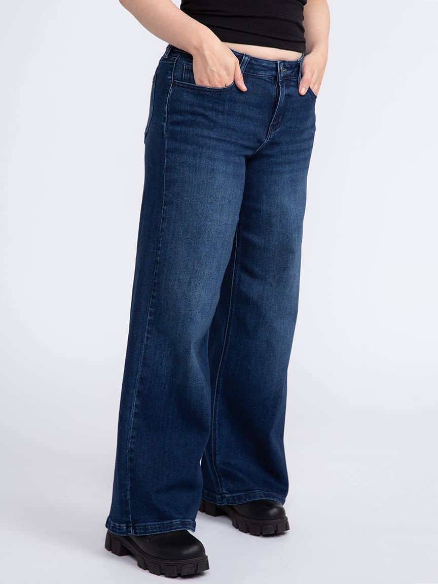 Women's Low Rise Wide Leg Jeans