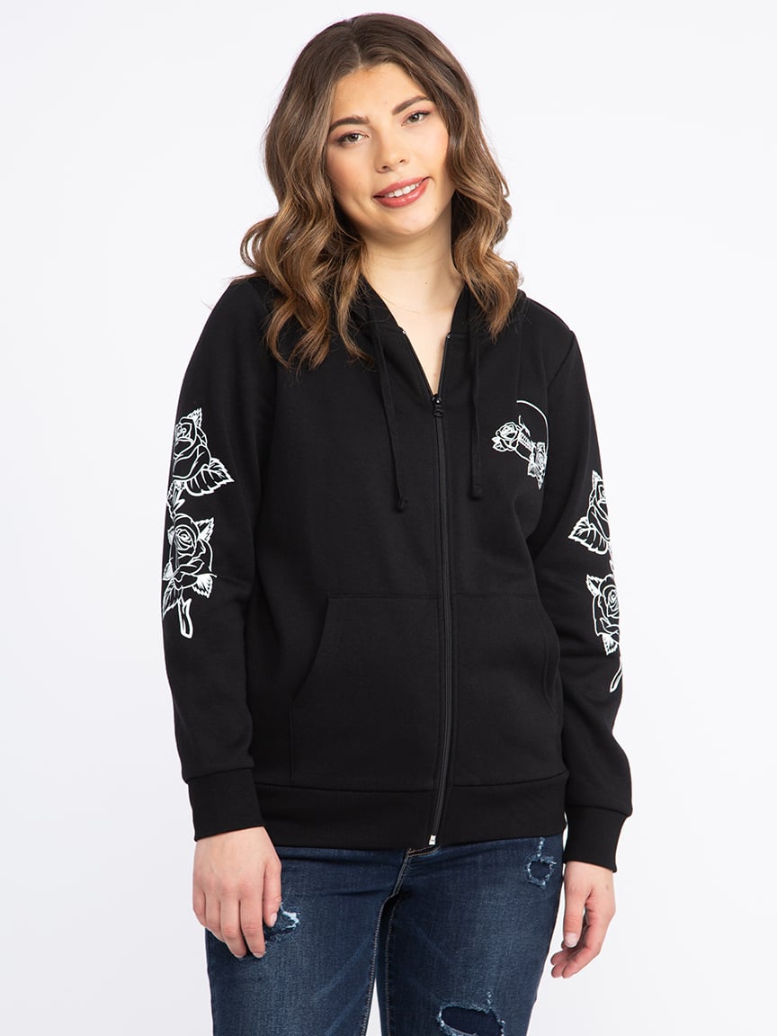 Women's Skull Zip Hoodie