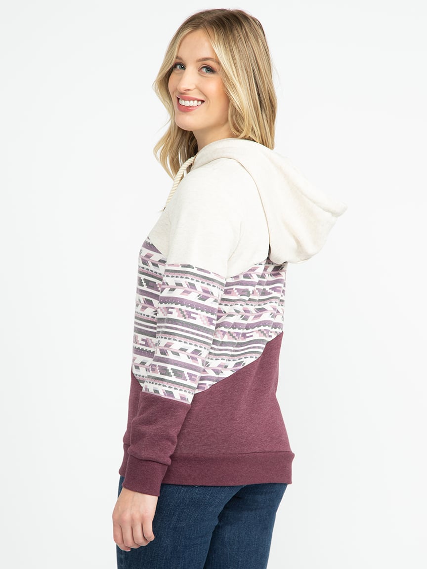 Women's Geo Colour Block Hoodie