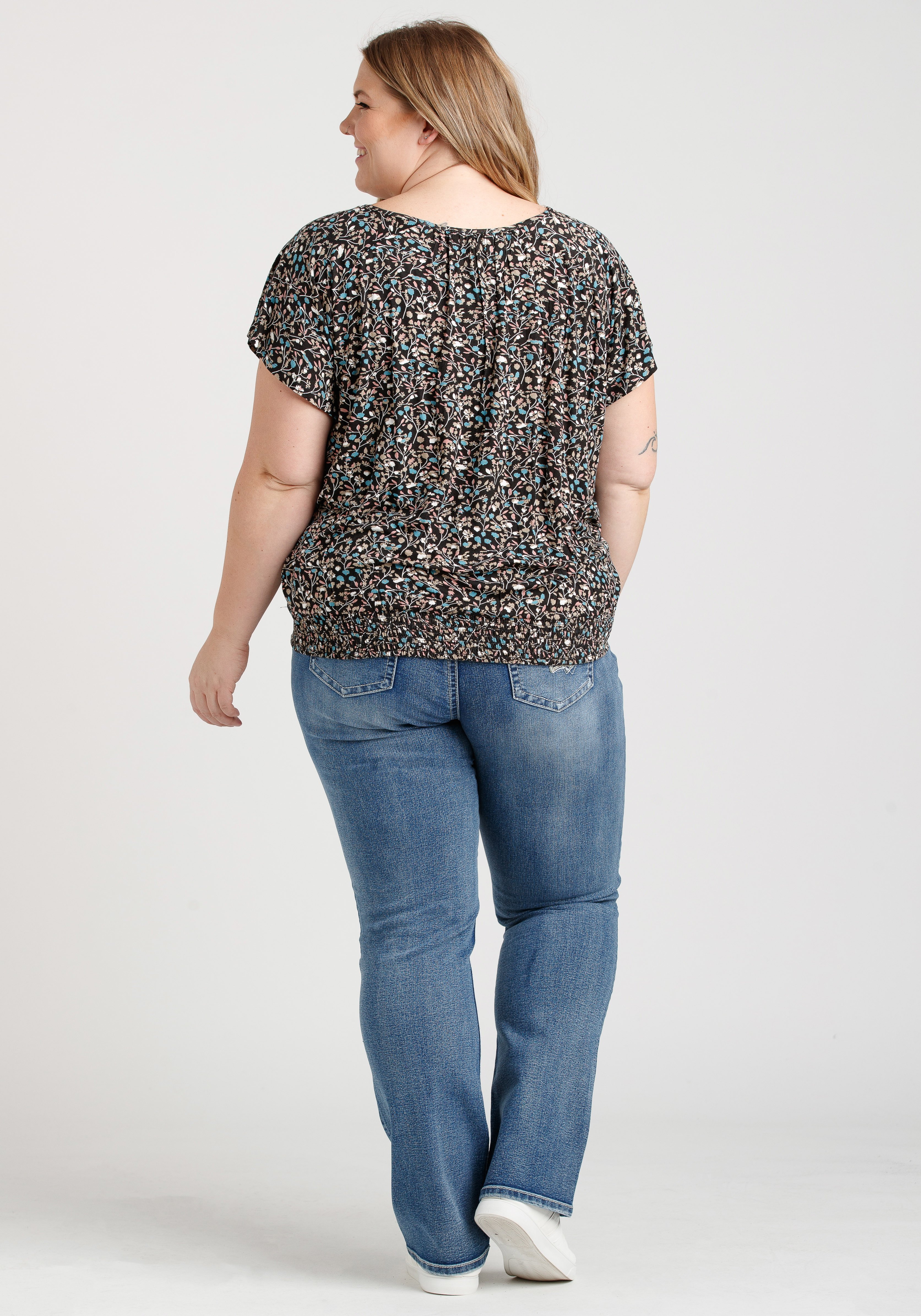 Women's Floral Peasant Top