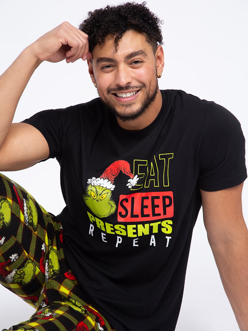 Men's Grinch - Eat Sleep Presents Repeat Tee