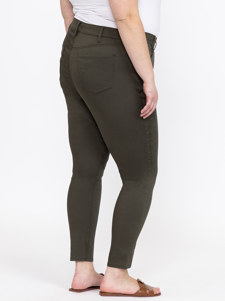 Women's Plus Dark Olive Color Skinny Pants