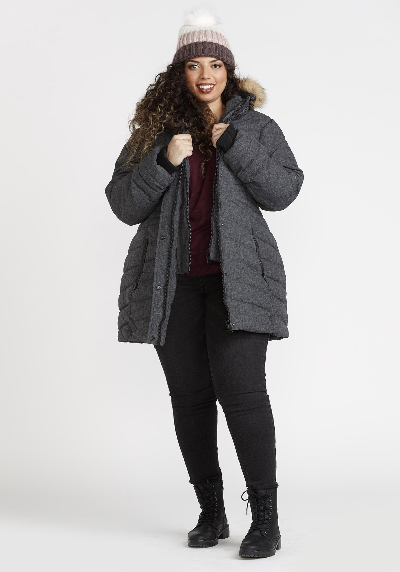 Women's Quilted Parka with Fooler