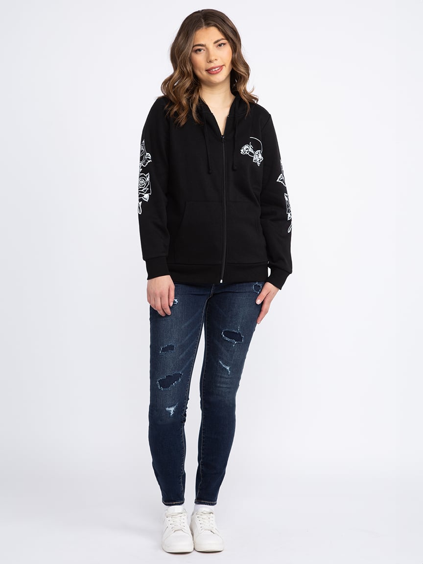 Women's Skull Zip Hoodie