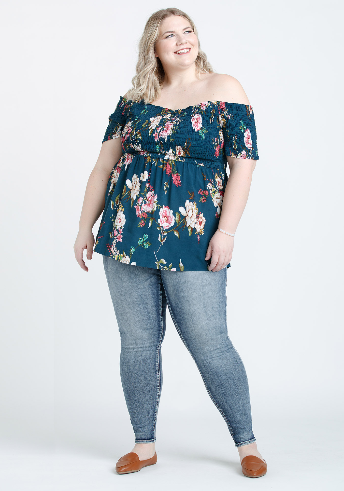 Women's Floral Off Shoulder Top