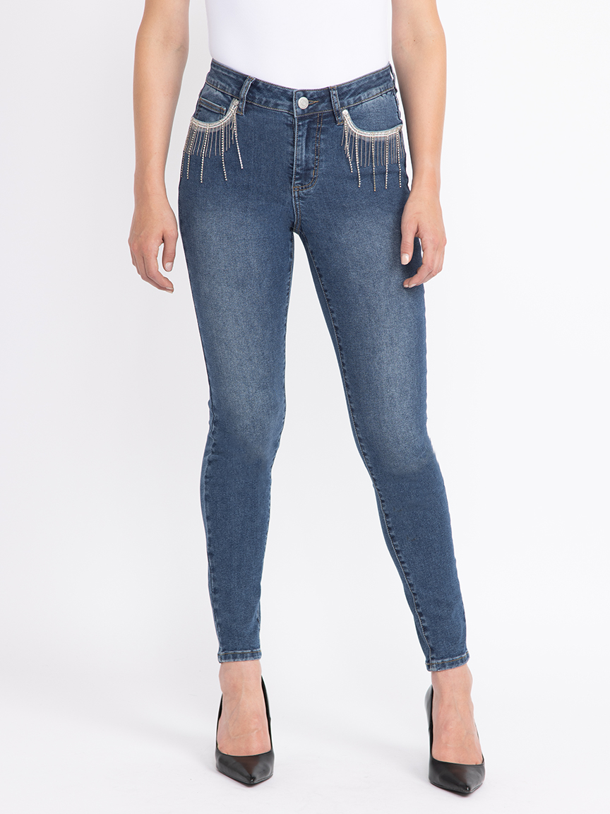 Women's  Medium Wash Ankle Skinny Jeans