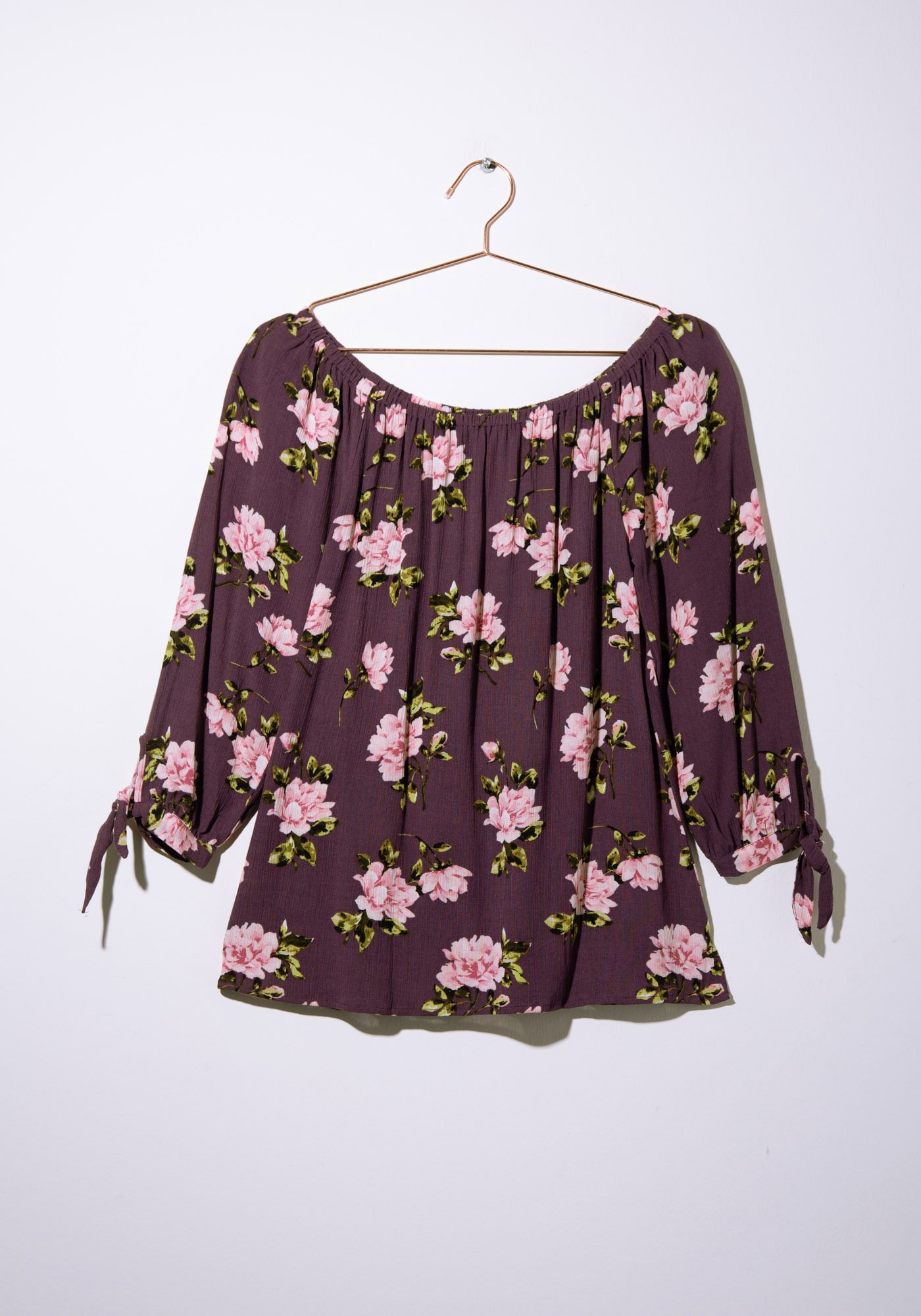 Women's Tie Sleeve Floral Blouse