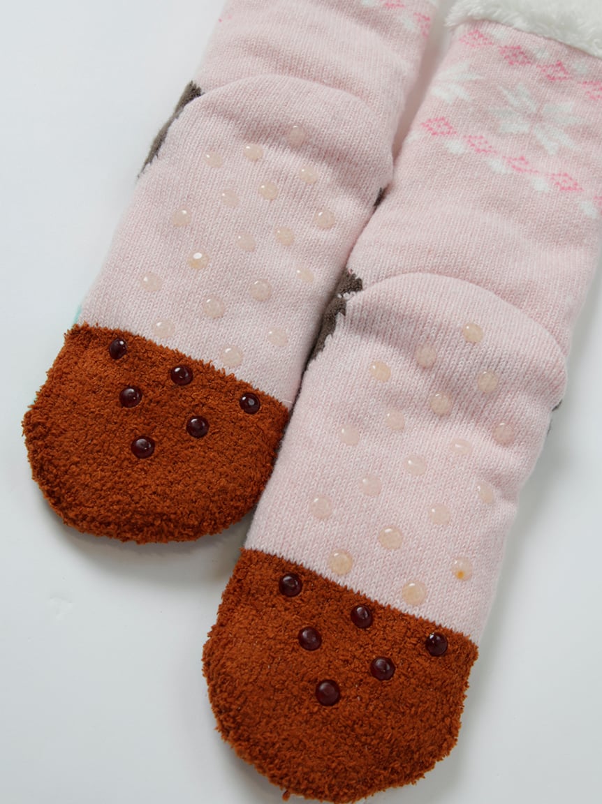 Women's Winter Moose Slipper Sock