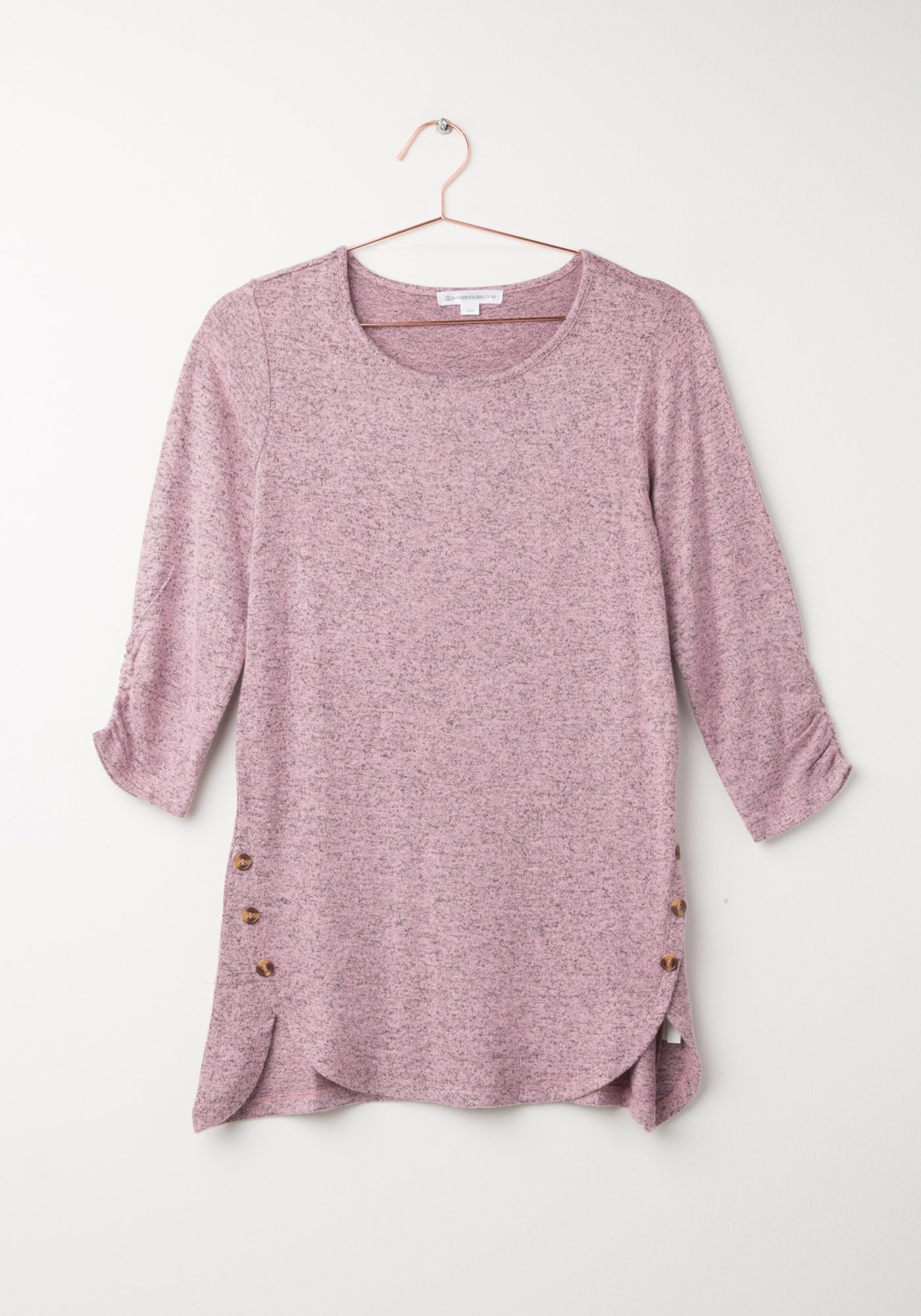 Women's Textured Side Button Top