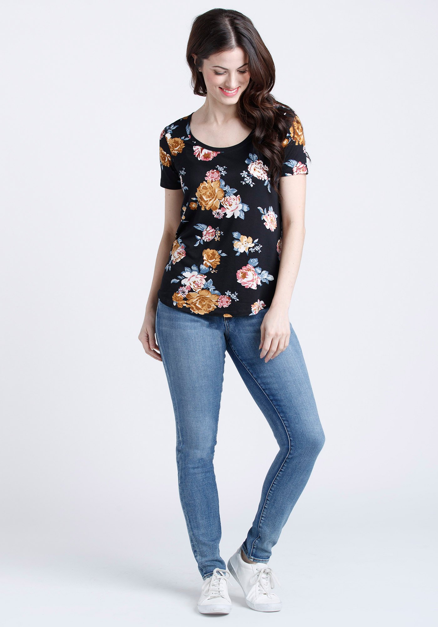 Women's Floral Scoop Neck Tee