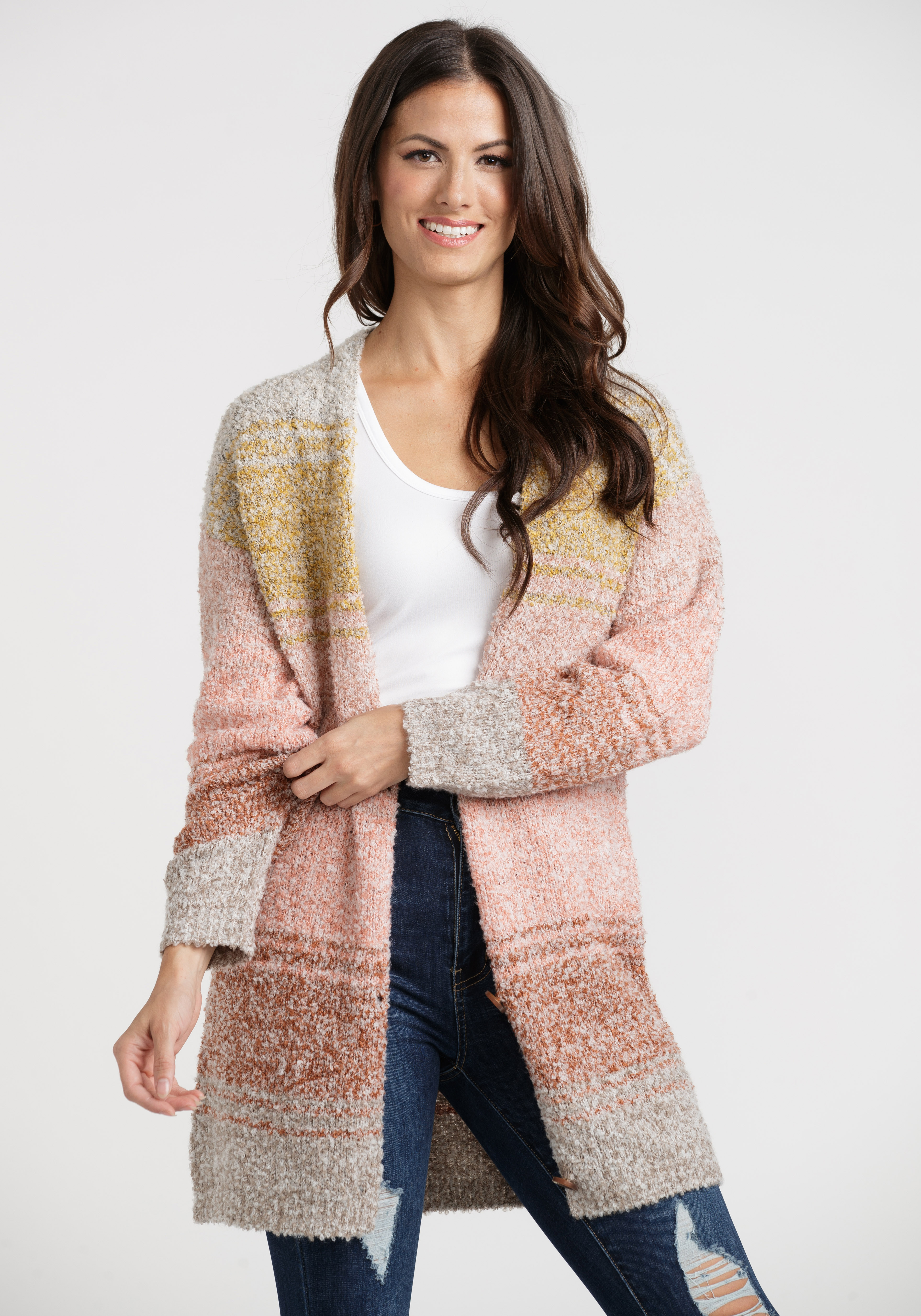 Women's Ombre Button Front Cardigan