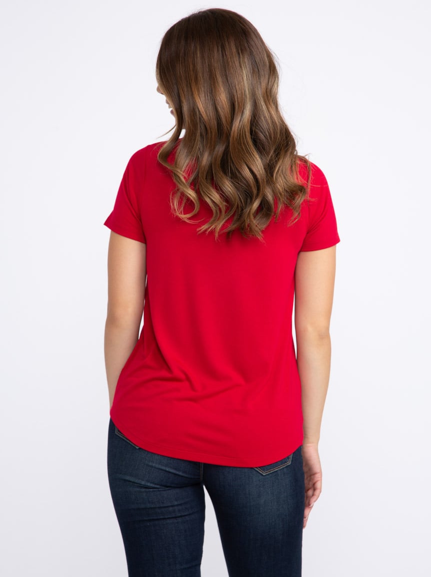 Women's Glitter Cheer Scoop Neck Tee