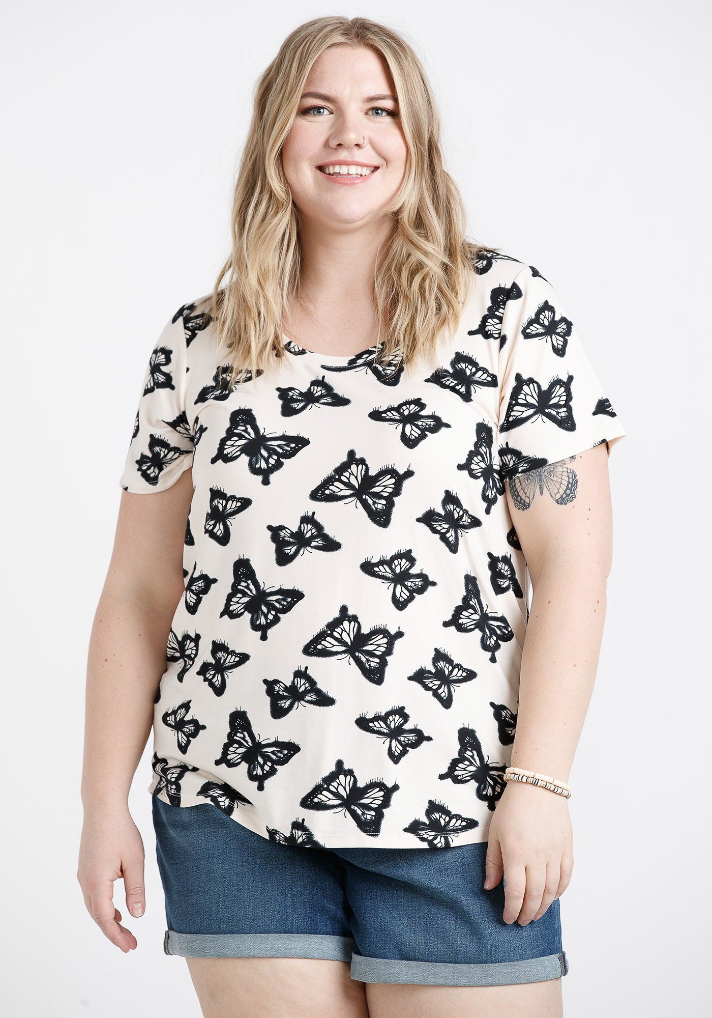 Women's Butterfly Scoop Neck Tee